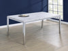 Athena Rectangle Dining Table with Marble Top Chrome - National Warehouse Furniture (Buffalo, NY)