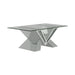 Taffeta V-shaped Coffee Table with Glass Top Silver - National Warehouse Furniture (Buffalo, NY)