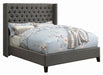Bancroft Demi-wing Upholstered Eastern King Bed Grey - National Warehouse Furniture (Buffalo, NY)