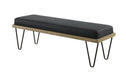 Chad Upholstered Bench with Hairpin Legs Dark Blue - National Warehouse Furniture (Buffalo, NY)