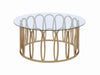 Monett Round Coffee Table Chocolate Chrome and Clear - National Warehouse Furniture (Buffalo, NY)