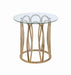Monett Round End Table Chocolate Chrome and Clear - National Warehouse Furniture (Buffalo, NY)