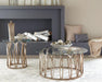 Monett Round End Table Chocolate Chrome and Clear - National Warehouse Furniture (Buffalo, NY)