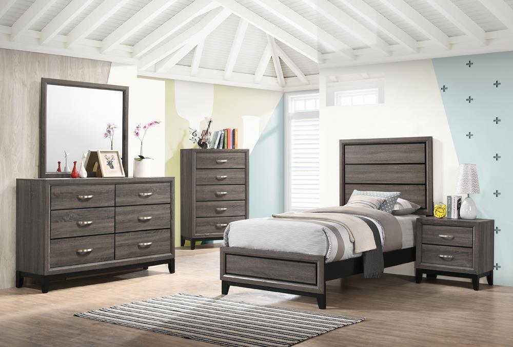 Watson Full & Twin Panel Bed Grey Oak - National Warehouse Furniture (Buffalo, NY)