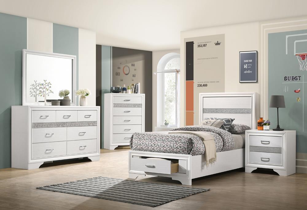 Miranda Full & Twin Storage Bed White - National Warehouse Furniture (Buffalo, NY)