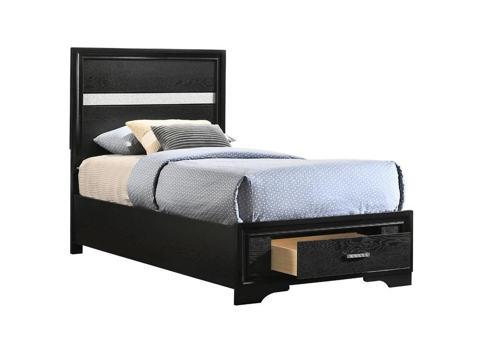 Miranda Full & Twin Storage Bed Black - National Warehouse Furniture (Buffalo, NY)
