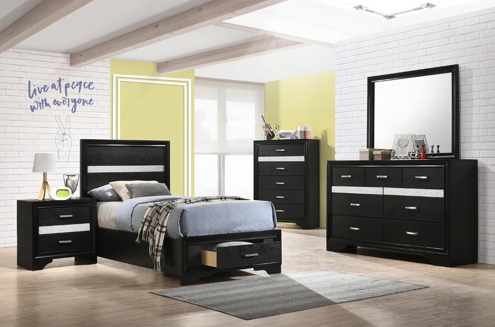 Miranda Full & Twin Storage Bed Black - National Warehouse Furniture (Buffalo, NY)
