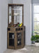 Alviso Corner Bar Cabinet with Stemware Rack Rustic Oak - National Warehouse Furniture (Buffalo, NY)