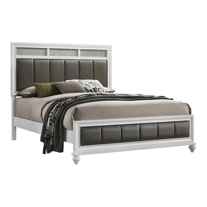 Barzini California King, E.King, & Queen Upholstered Panel Bed White - National Warehouse Furniture (Buffalo, NY)