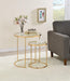 Maylin 2-piece Round Glass Top Nesting Tables Gold - National Warehouse Furniture (Buffalo, NY)