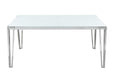 Pauline Rectangular Dining Table with Metal Leg White and Chrome - National Warehouse Furniture (Buffalo, NY)