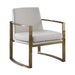 Cory Concave Metal Arm Accent Chair Cream and Bronze - National Warehouse Furniture (Buffalo, NY)