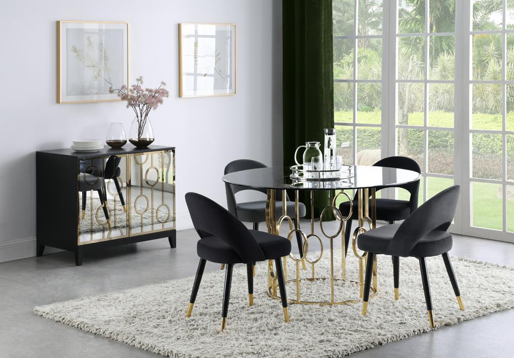 Lindsey Arched Back Upholstered Side Chairs Black (Set of 2) - National Warehouse Furniture (Buffalo, NY)