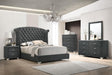 Melody California King, Eastren King, Queen Wingback Upholstered Bed Pacific Blue & Grey - National Warehouse Furniture (Buffalo, NY)