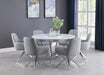 Abby Round Dining Table with Lazy Susan White and Chrome - National Warehouse Furniture (Buffalo, NY)