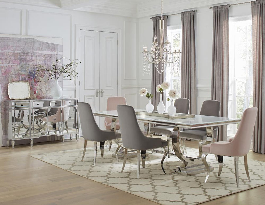 Antoine Upholstered Demi Arm Dining Side Chairs (Set of 2) - National Warehouse Furniture (Buffalo, NY)