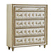 Antonella 5-drawer Upholstered Chest Ivory and Camel - National Warehouse Furniture (Buffalo, NY)