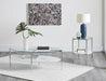 Cadee Round Glass Top Coffee Table White and Chrome - National Warehouse Furniture (Buffalo, NY)