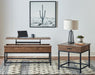 Byers Black Coffee Table with Hidden Storage Brown Oak and Sandy Black - National Warehouse Furniture (Buffalo, NY)