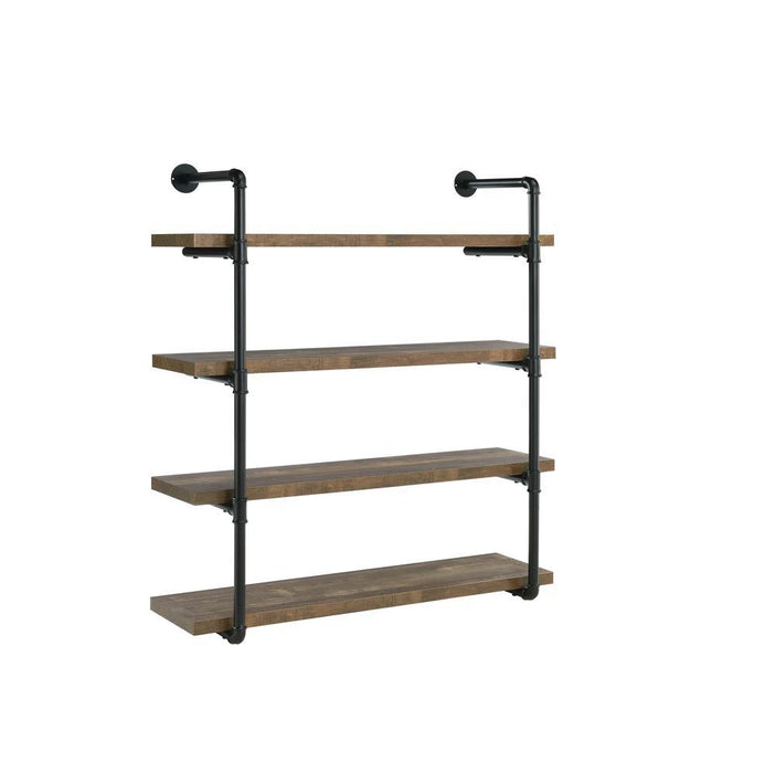 Elmcrest 40-inch Wall Shelf Black and Grey Driftwood - National Warehouse Furniture (Buffalo, NY)