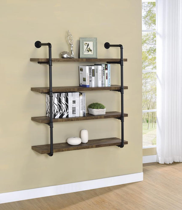 Elmcrest 40-inch Wall Shelf Black and Grey Driftwood - National Warehouse Furniture (Buffalo, NY)