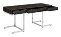 Noorvik 3-drawer Writing Desk Dark Oak and Chrome - National Warehouse Furniture (Buffalo, NY)