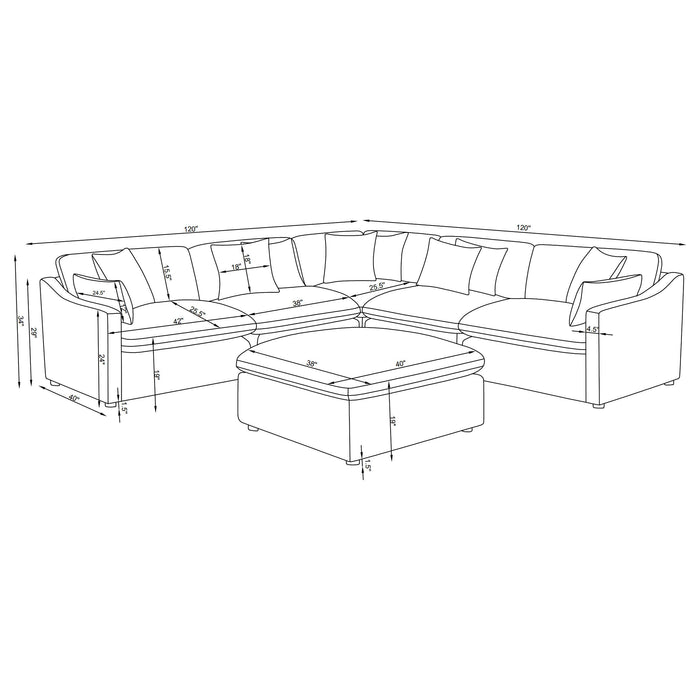 Hobson 6 Piece Sectionals - National Warehouse Furniture (Buffalo, NY)