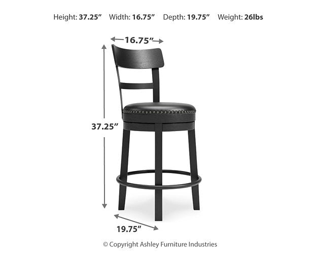 Valebeck Counter Height Bar Stool - National Warehouse Furniture (Buffalo, NY)