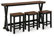 Wildenauer Counter Height Dining Table and 3 Barstools Set - National Warehouse Furniture (Buffalo, NY)