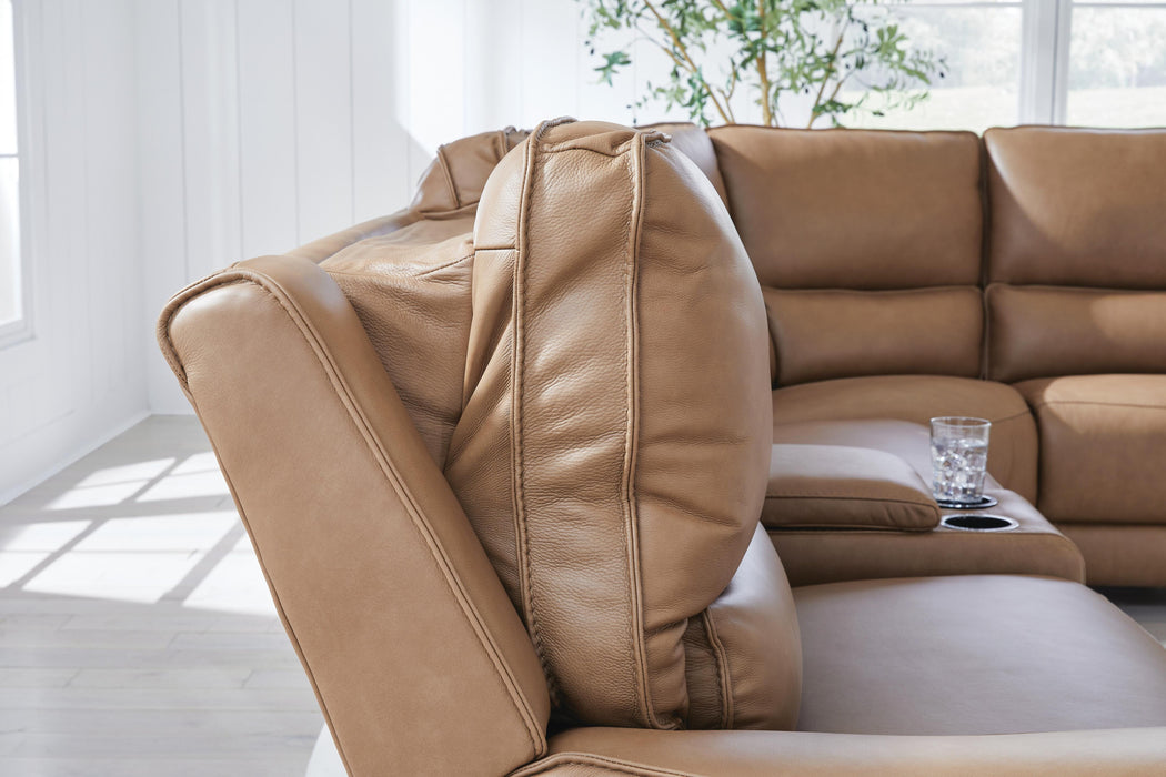 DeepWakes Reclining Sectional with Storage Console - National Warehouse Furniture (Buffalo, NY)