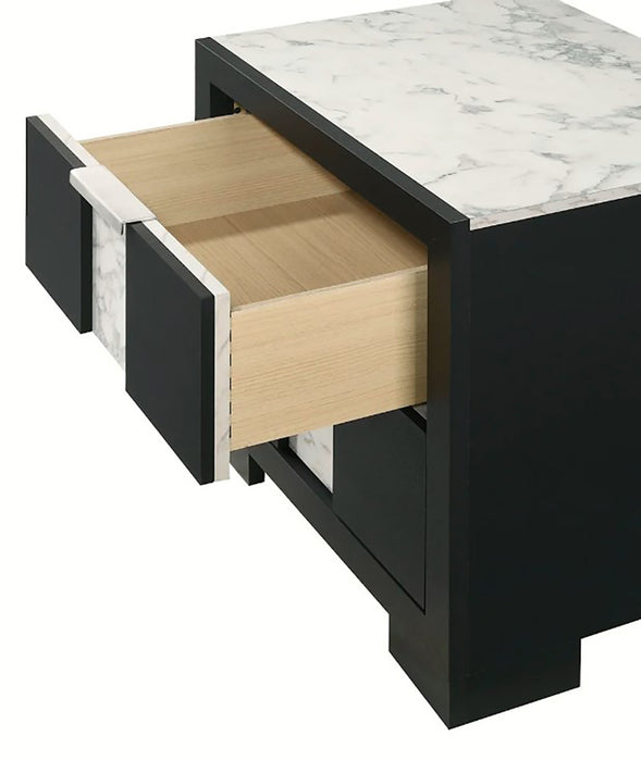 Crown Mark Furniture Rangley 2 Drawer Nightstand in Black - National Warehouse Furniture (Buffalo, NY)