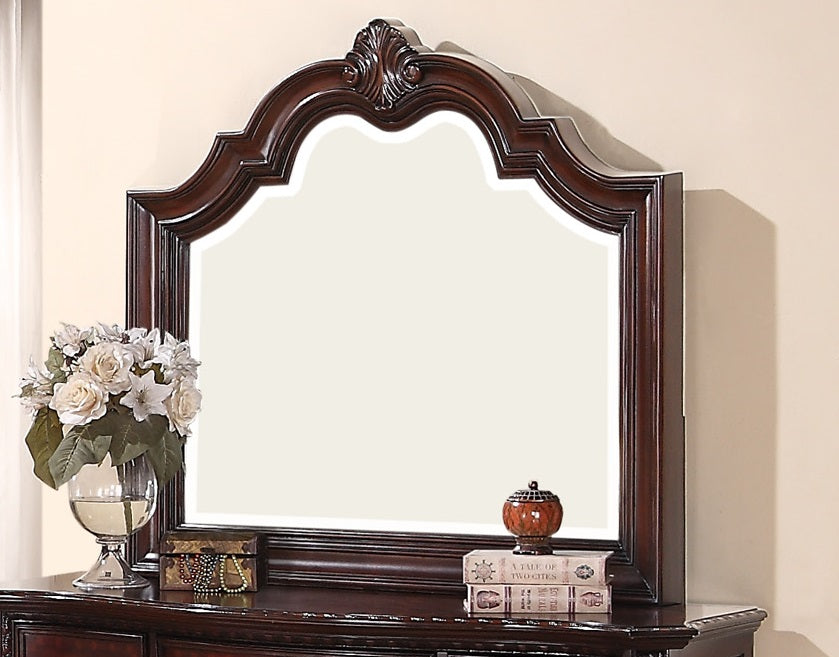 Crown Mark Furniture Sheffield Dresser Mirror in Dark Cherry - National Warehouse Furniture (Buffalo, NY)