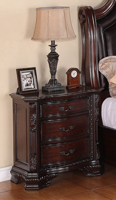 Crown Mark Furniture Sheffield Nightstand in Dark Cherry - National Warehouse Furniture (Buffalo, NY)