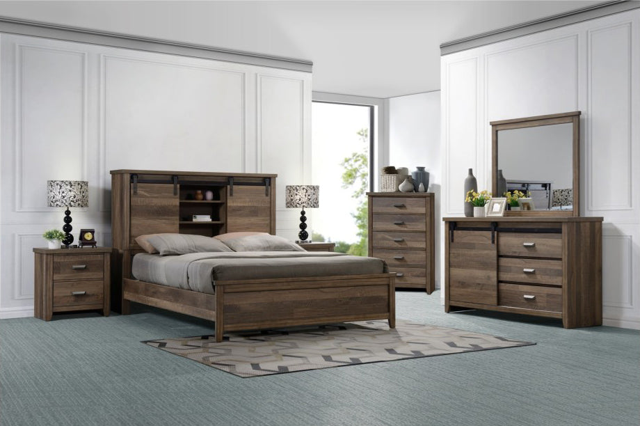 Crown Mark Furniture Calhoun Queen Bookcase Bed in Brown - National Warehouse Furniture (Buffalo, NY)