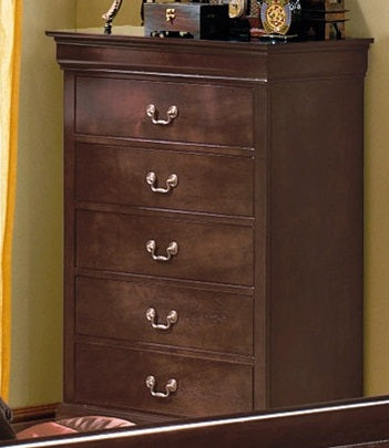 Crown Mark Furniture Louis Philip Drawer Chest in Dark Cherry - National Warehouse Furniture (Buffalo, NY)