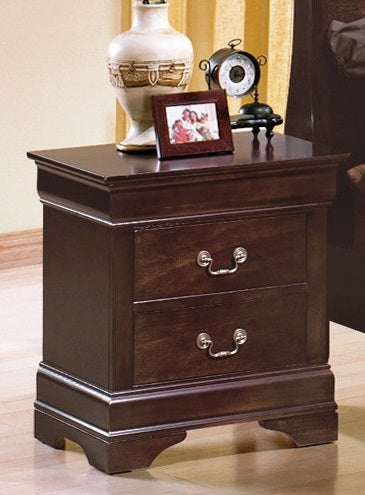 Crown Mark Furniture Louis Philip Nightstand in Dark Cherry - National Warehouse Furniture (Buffalo, NY)