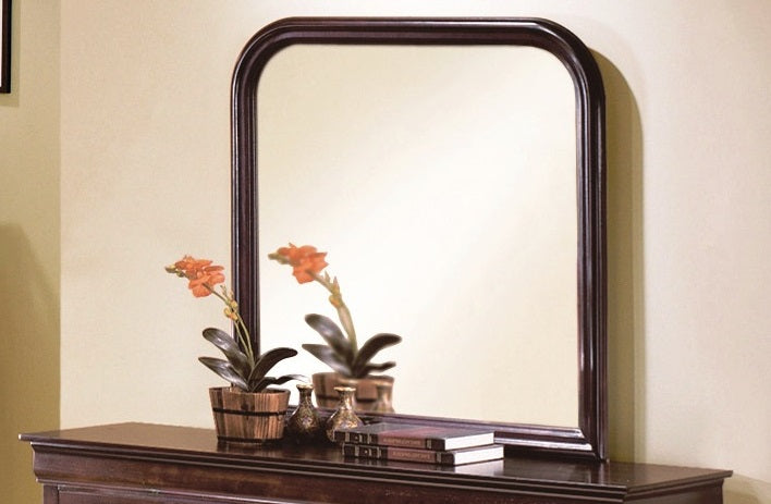 Crown Mark Furniture Louis Philip Dresser Mirror in Dark Cherry - National Warehouse Furniture (Buffalo, NY)