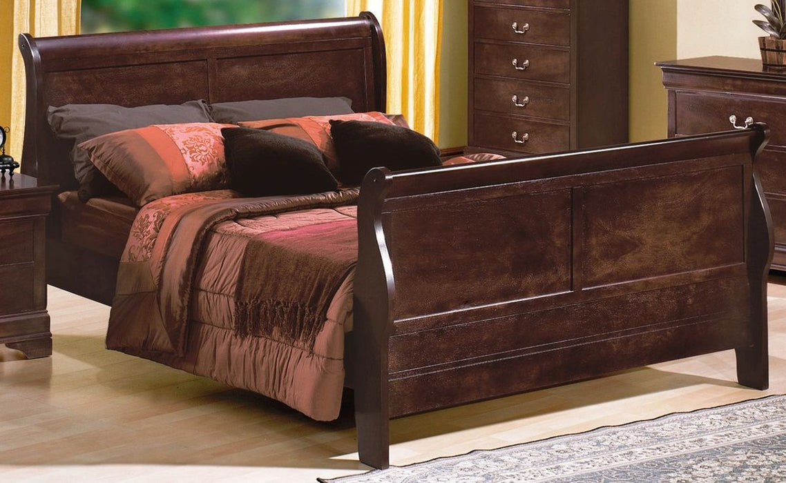 Crown Mark Furniture Louis Philip King Bed in Dark Cherry - National Warehouse Furniture (Buffalo, NY)