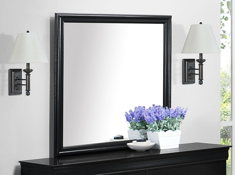 Crown Mark Furniture Louis Philip Dresser Mirror in Black - National Warehouse Furniture (Buffalo, NY)