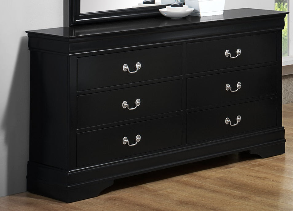 Crown Mark Furniture Louis Philip Dresser in Black - National Warehouse Furniture (Buffalo, NY)