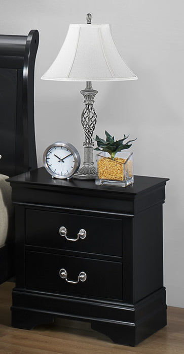 Crown Mark Furniture Louis Philip Nightstand in Black - National Warehouse Furniture (Buffalo, NY)