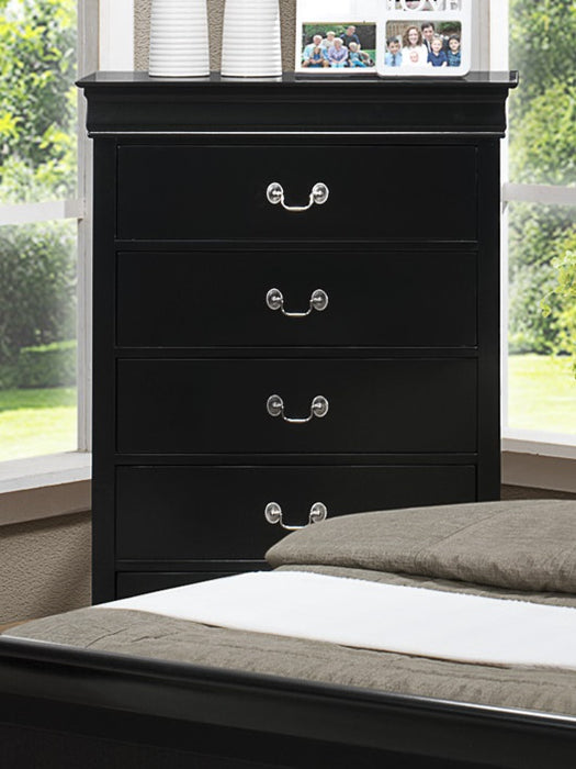 Crown Mark Furniture Louis Philip Drawer Chest in Black - National Warehouse Furniture (Buffalo, NY)