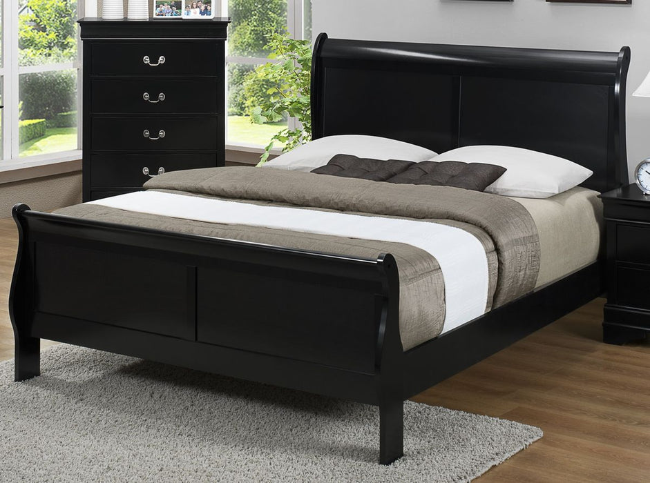 Crown Mark Furniture Louis Philip Queen Bed in Black - National Warehouse Furniture (Buffalo, NY)
