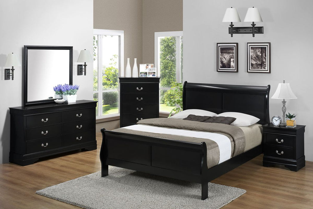Crown Mark Furniture Louis Philip Queen Bed in Black - National Warehouse Furniture (Buffalo, NY)