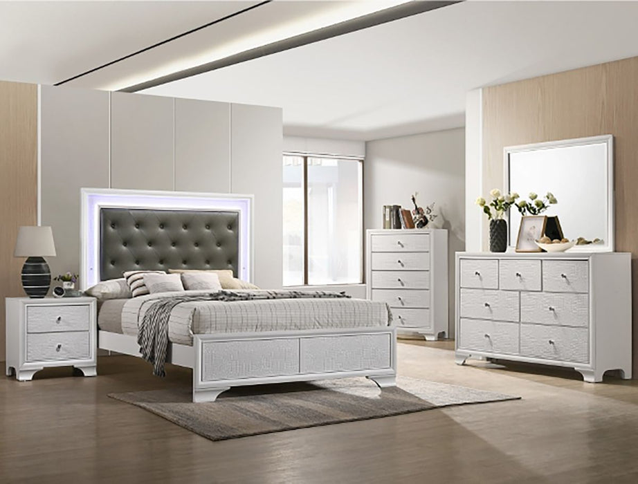 Crown Mark Furniture Lyssa Twin Upholstered Bed in White B4310-T