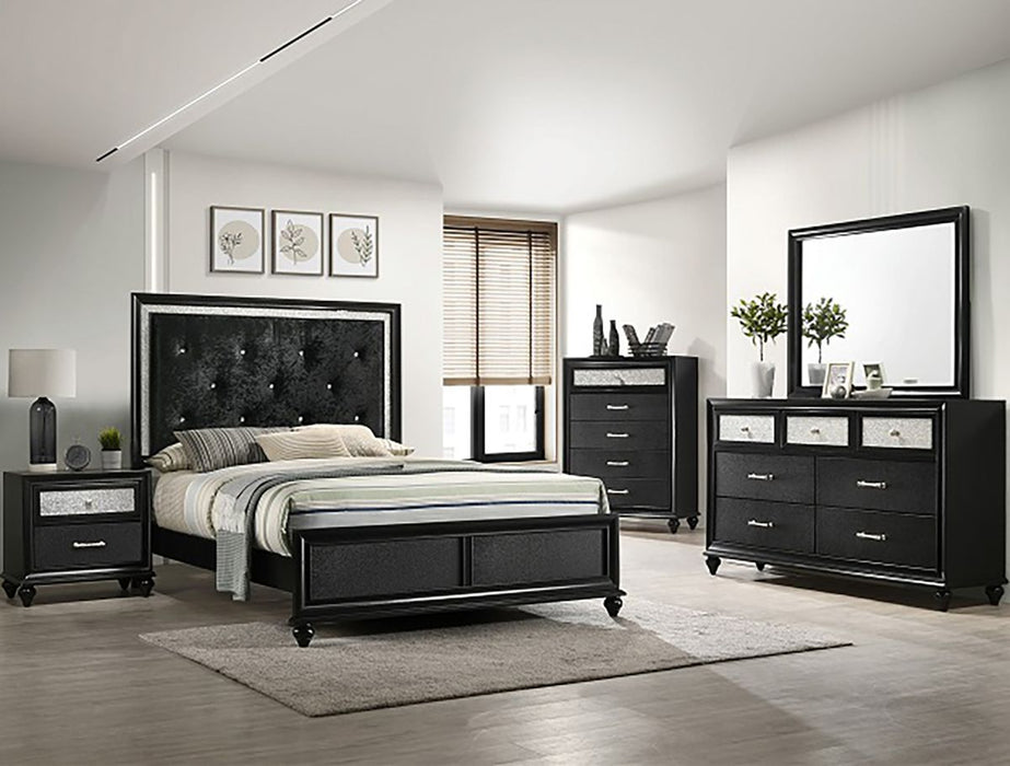 Crown Mark Furniture Lila Queen Upholstered Panel Bed in Black B4398-Q - National Warehouse Furniture (Buffalo, NY)