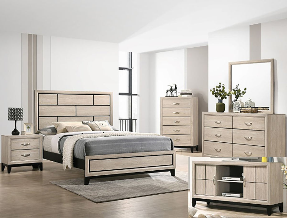 Crown Mark Furniture Akerson 5 Drawer Chest in Beige