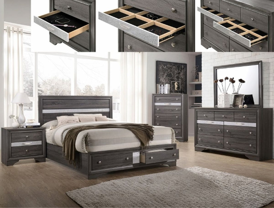 Crown Mark Regata Mirror in Grey - National Warehouse Furniture (Buffalo, NY)