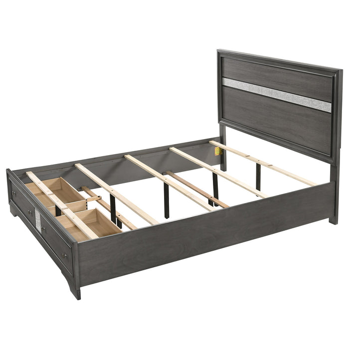 Crown Mark Regata Queen Storage Bed in Grey - National Warehouse Furniture (Buffalo, NY)