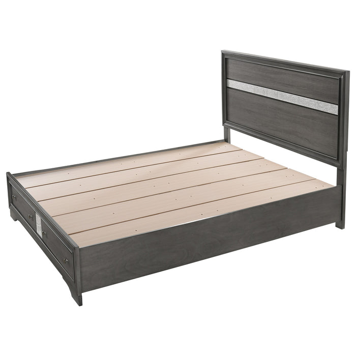 Crown Mark Regata Queen Storage Bed in Grey - National Warehouse Furniture (Buffalo, NY)